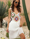 Geometric V-Neck Spaghetti Strap Cover Up Dress