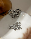 Stainless Steel Bow Stud Earrings