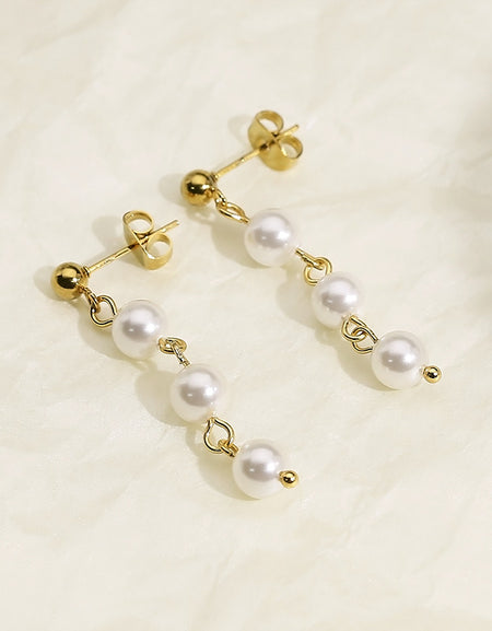 Stainless Steel Freshwater Pearl Earrings