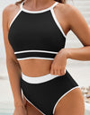 Crisscross Contrast Trim Bikini Set