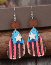 Star & Stripes Wooden Dangle Earrings