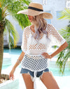 Angel Wings Cutout Round Neck Short Sleeve Cover Up