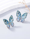 Alloy Inlaid Rhinestone Butterfly Earrings