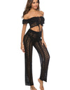 Cutout Drawstring High Waist Swim Pants