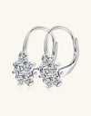 1.2 Carat 925 Sterling Silver Moissanite Flower Huggie Earrings