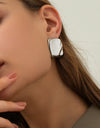 Stainless Steel Square Stud Earrings