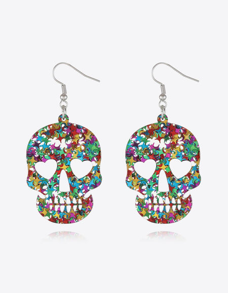 Acrylic Skull Drop Earrings