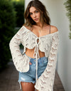 Openwork Flare Sleeve Cover-Up