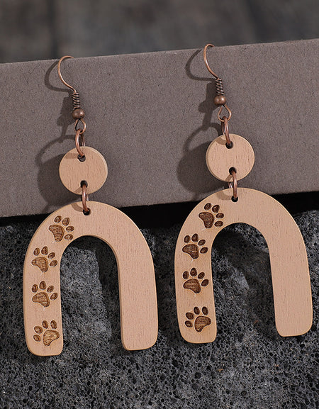 Geometric Shape Wooden Earrings