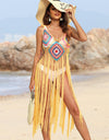 Fringe Spaghetti Strap Cover-Up