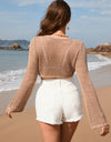 Openwork Long Sleeve Cover-Up