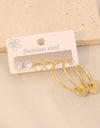 3 Piece Gold-Plated Stainless Steel Earrings