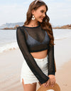 Openwork Long Sleeve Cover-Up