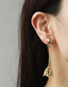 Gold-Plated Flower Dangle Earrings