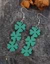 Lucky Clover Wooden Dangle Earrings