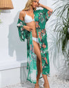 Floral Tie Waist Duster Cover Up