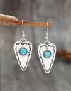 Alloy Turquoise Heart Dangle Earrings