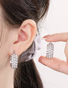 Titanium Steel Rhinestone Hoop Earrings