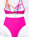 Contrast Sweetheart Neck Bikini Set