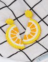 Alloy Beaded Orange Shape Earrings