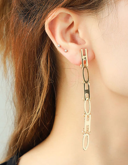 Gold-Plated Bar Earrings