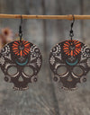 Alloy Hook Wooden Skeleton Earrings