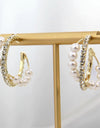 Alloy Pearl Hoop Earrings