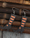 Alloy Wooden Boots Earrings