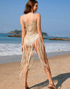 Fringe Openwork Spaghetti Strap Cover-Up