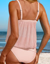 Square Neck Spaghetti Strap Tankini Set