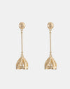 Gold-Plated Flower Dangle Earrings