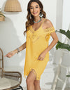 Tassel Scoop Neck Wide Strap Cover-Up