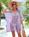 Angel Wings Slit Openwork V-Neck Cover Up