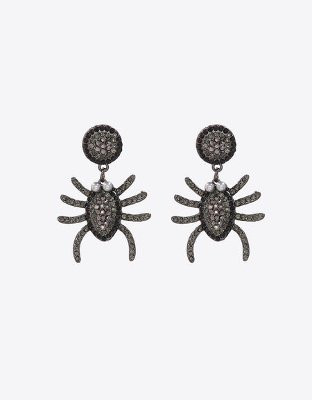 Spider Rhinestone Alloy Earrings