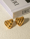 Stainless Steel Heart Shape Stud Earrings