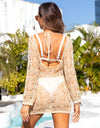 Angel Wings Cutout Long Sleeve Cover-Up