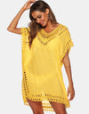 Cutout V-Neck Short Sleeve Cover-Up