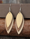 PU Leather Leaf Shape Earrings