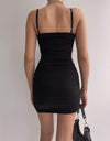 Twisted Ruched Spaghetti Strap Dress