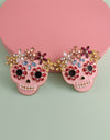 Skull Rhinestone Alloy Earrings