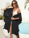 Ruffled Open Front Cover-Up