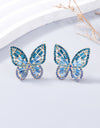 Alloy Inlaid Rhinestone Butterfly Earrings