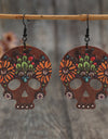 Alloy Hook Wooden Skeleton Earrings