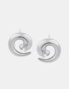 Titanium Steel Zircon Spiral Shape Earrings