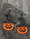 Wooden Pumpkin Shape Earrings