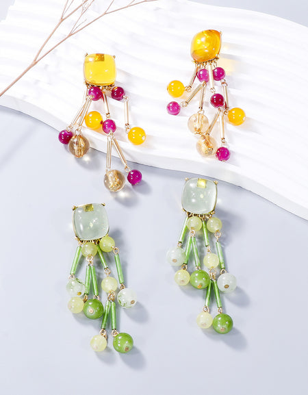 Acrylic Bead Dangle Earrings