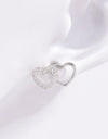 925 Sterling Silver Zircon Heart Earrings