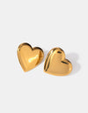 Stainless Steel Heart Stud Earrings