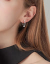 Inlaid Moissanite 925 Sterling Silver C-Hoop Earrings