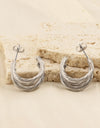 Titanium Steel Three-Layered C-Hoop Earrings